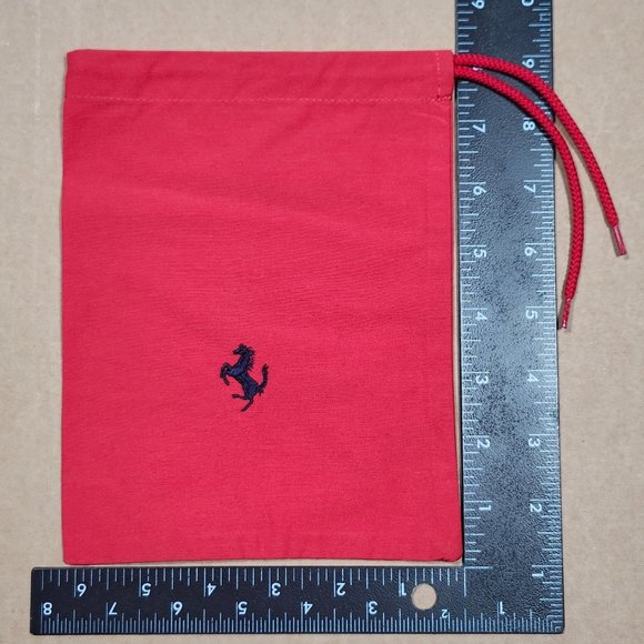Ferrari Red Drawstring Bag Embroidered Prancing Horse Logo - Picture 4 of 4
